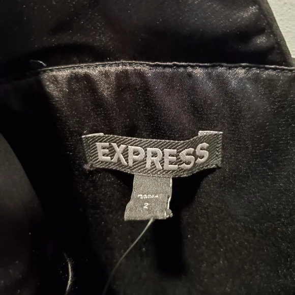 Express one shoulder black dress with pleats, size 2 - Picture 7 of 13